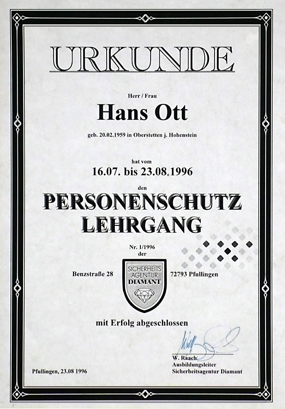 Diamant Personenschutz